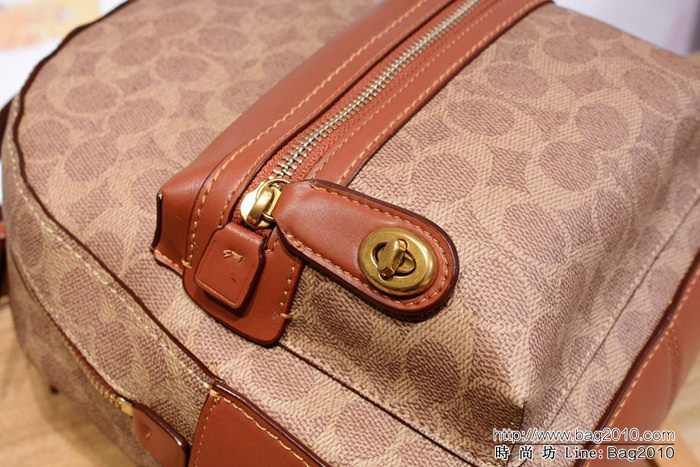 COACH蔻馳 原單coach 32754 新款 漸變色頭層牛皮雙肩包 pvc拼皮  Chz1303